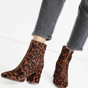 Madewell Leopard Print Ankle Booties 7.5 M